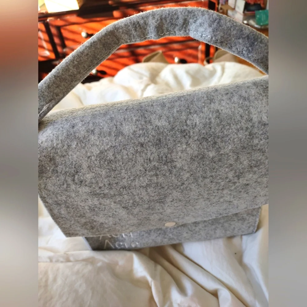 Act+ Acre Gray Bamboo Felt Tote purse***_7